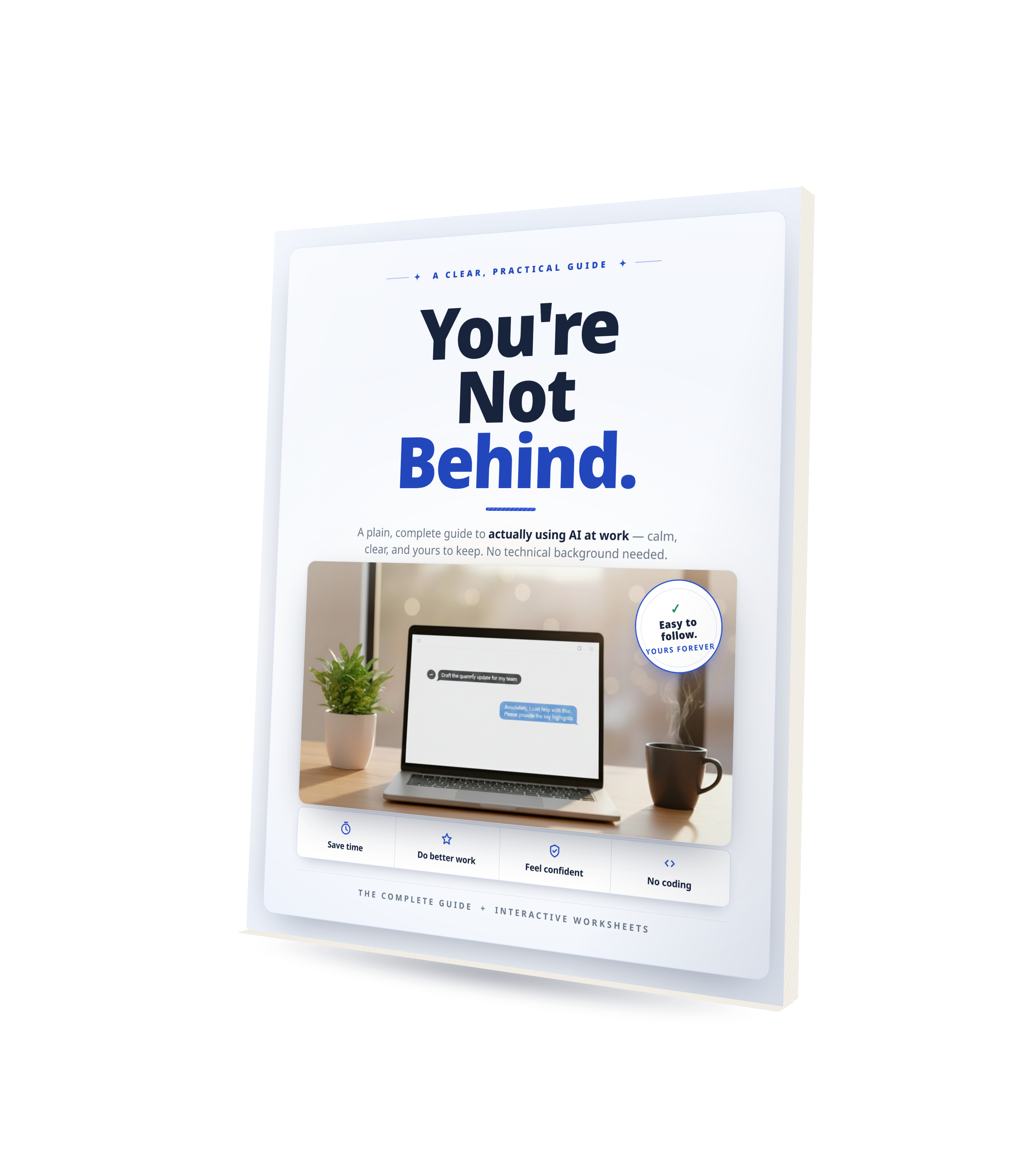 You're Not Behind — the guide, shown as a book cover