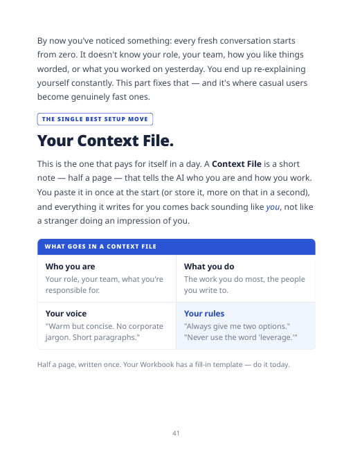 Guide page: Your Context File